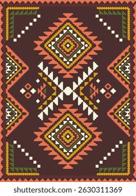 Southwest Native seamless pattern ethnic tribal Aztec geometric Navajo Native American fabric colorful design vector for textile print