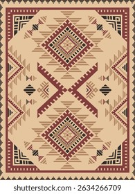 Vector de diseño colorido de tela nativa americana nativa navajo geométrica azteca de patrón inconsútil étnico nativo del suroeste para la impresión textil
