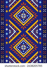 Southwest Native seamless pattern ethnic tribal Aztec geometric Navajo Native American fabric colorful design vector for textile print