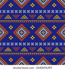 Southwest Native seamless pattern ethnic tribal Aztec geometric Navajo Native American fabric colorful design vector for textile print