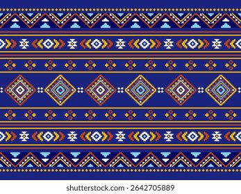 Southwest Native seamless pattern ethnic tribal Aztec geometric Navajo Native American fabric colorful design vector for textile print