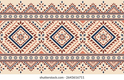 Southwest Native seamless pattern ethnic tribal Aztec geometric Navajo Native American fabric colorful design vector for textile print