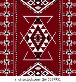 Southwest Native seamless pattern ethnic tribal Aztec geometric Navajo Native American fabric earth tone design vector for textile printing
