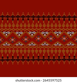 Southwest Native naadloze patroon etnische stam Azteekse geometrische Navajo Native American stof aarde Toon ontwerp vector voor textiel afdrukken