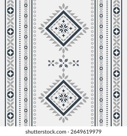 Southwest Native nahtloses Muster ethnischen Stamm Aztec Floral Flower geometrische Navajo Native American Stoff bunte Design Vektor für Stoffdruck