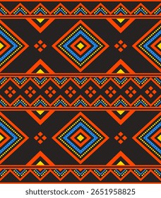 Southwest Native seamless pattern ethnic tribal Aztec geometric Navajo Native American fabric colorful design vector for textile print