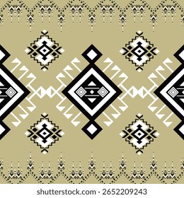 Southwest Native seamless pattern ethnic tribal Aztec geometric Navajo Native American fabric earth tone design vector for textile printing