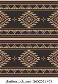 Sudoeste Nativo padrão sem costura étnico tribal Asteca geométrica Navajo Nativo americano tecido colorido vetor de design para impressão têxtil