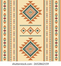 Southwest Native seamless pattern ethnic tribal Aztec geometric Navajo Native American fabric colorful design vector for textile print
