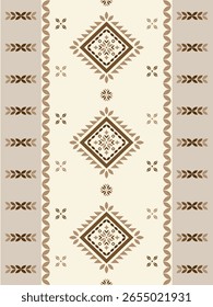 Southwest Patrón inconsútil nativo tribal étnico Azteca Flor Floral geométrica Navajo Tela nativa americana Vector de diseño colorido para impresión textil