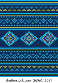 Southwest Native seamless pattern ethnic tribal Aztec geometric Navajo Native American fabric colorful design vector for textile print

