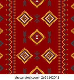 Vector de diseño colorido de tela nativa americana nativa navajo geométrica azteca de patrón inconsútil étnico nativo del suroeste para la impresión textil
