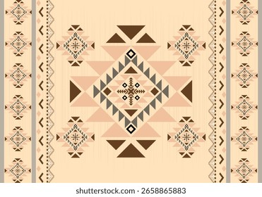 Sudoeste Nativo sem costura padrão étnico tribal Asteca geométrica Navajo Nativo Americano tecido terráqueo vetor de design para impressão têxtil