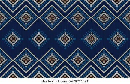 Southwest Native nahtloses Muster ethnischen Stamm Aztec geometrische Navajo Native American Stoff Erde Ton Design Vektor für Stoffdruck