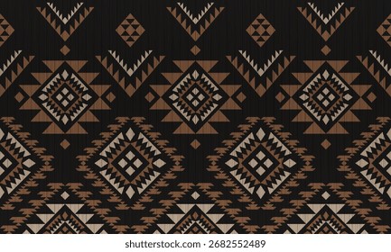Vector nativo del diseño del tono de tierra de la tela nativa americana de Navajo geométrica azteca tribal étnica del patrón inconsútil del suroeste para la impresión textil