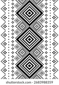 Southwest native seamless pattern ethnic tribal Aztec geometric Navajo Native American fabric black and white design vector for textile printing
