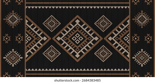 Southwest native seamless pattern ethnic tribal Aztec geometric Navajo Native American fabric earth tone design vector for textile printing