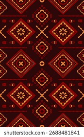 Vector de diseño colorido de la tela nativa americana nativa de Navajo geométrica azteca tribal étnica del patrón inconsútil del suroeste para la impresión textil