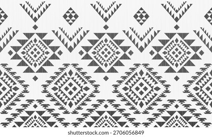Patrón nativo del suroeste sin fisuras étnico tribal azteca geométrica Navajo Tela nativa americana Vector de diseño en blanco y negro para la impresión textil