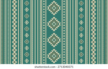 Vector nativo del diseño del tono de tierra de la tela nativa americana de Navajo geométrica azteca tribal étnica del patrón inconsútil del suroeste para la impresión textil