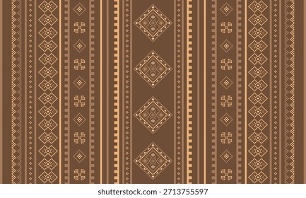 Patrón nativo del suroeste sin fisuras étnico tribal azteca pixel art geométrico Navajo Tela nativa americana Vector de diseño de tonos de tierra para la impresión textil