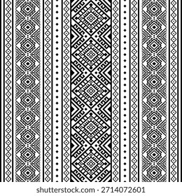 Patrón nativo del suroeste sin fisuras étnico tribal azteca geométrica Navajo Tela nativa americana Vector de diseño en blanco y negro para la impresión textil