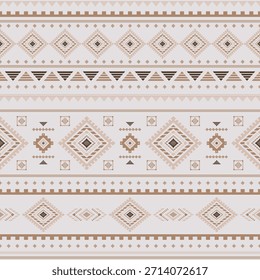 Vector nativo del diseño del tono de tierra de la tela nativa americana de Navajo geométrica azteca tribal étnica del patrón inconsútil del suroeste para la impresión textil