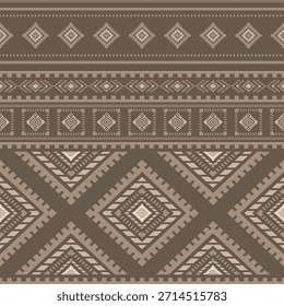 Vector nativo del diseño del tono de tierra de la tela nativa americana de Navajo geométrica azteca tribal étnica del patrón inconsútil del suroeste para la impresión textil