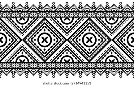 Sudoeste nativo sem emenda padrão étnico tribal asteca geométrica Navajo Nativo americano tecido preto e branco vetor de design para impressão têxtil