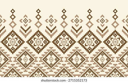 Vector nativo del diseño del tono de tierra de la tela nativa americana de Navajo geométrica azteca tribal étnica del patrón inconsútil del suroeste para la impresión textil