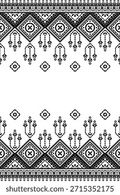 Patrón nativo del suroeste sin fisuras étnico tribal azteca geométrica Navajo Tela nativa americana Vector de diseño en blanco y negro para la impresión textil