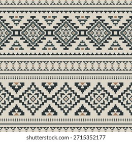 Vector nativo del diseño del tono de tierra de la tela nativa americana de Navajo geométrica azteca tribal étnica del patrón inconsútil del suroeste para la impresión textil