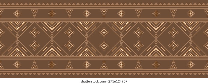 Vector nativo del diseño del tono de tierra de la tela nativa americana de Navajo geométrica azteca tribal étnica del patrón inconsútil del suroeste para la impresión textil