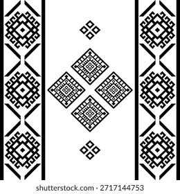 Patrón nativo del suroeste sin fisuras étnico tribal azteca geométrica Navajo Tela nativa americana Vector de diseño en blanco y negro para la impresión textil