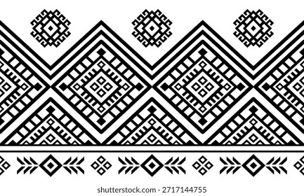 Patrón nativo del suroeste sin fisuras étnico tribal azteca geométrica Navajo Tela nativa americana Vector de diseño en blanco y negro para la impresión textil
