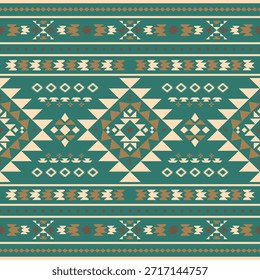Vector nativo del diseño del tono de tierra de la tela nativa americana de Navajo geométrica azteca tribal étnica del patrón inconsútil del suroeste para la impresión textil