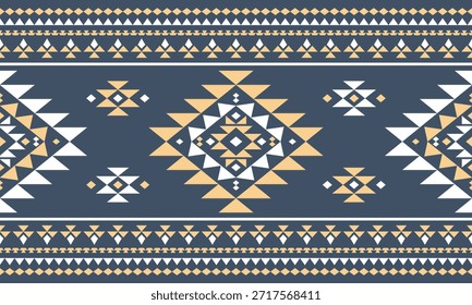 Vector nativo del diseño del tono de tierra de la tela nativa americana de Navajo geométrica azteca tribal étnica del patrón inconsútil del suroeste para la impresión textil