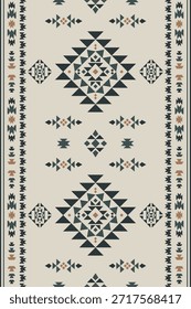 Vector nativo del diseño del tono de tierra de la tela nativa americana de Navajo geométrica azteca tribal étnica del patrón inconsútil del suroeste para la impresión textil