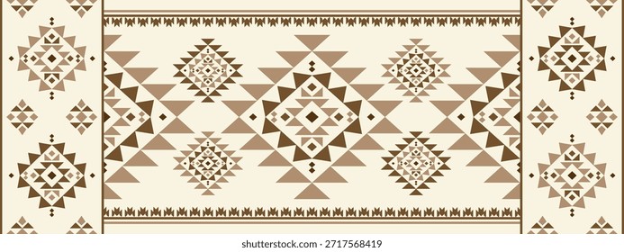 Southwest native seamless pattern ethnic tribal Aztec geometric Navajo Native American fabric earth tone design vector for textile printing