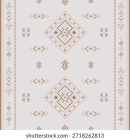 Sudoeste nativo sem costura padrão étnico tribal asteca pixel art geométrico Navajo nativo americano tecido terráqueo vetor de design para impressão têxtil