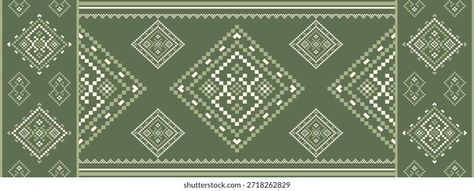 Patrón nativo del suroeste sin fisuras étnico tribal azteca pixel art geométrico Navajo Tela nativa americana Vector de diseño de tonos de tierra para la impresión textil