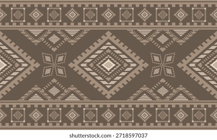 Southwest native seamless pattern ethnic tribal Aztec geometric Navajo Native American fabric earth tone design vector for textile printing