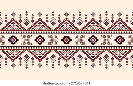 Vector nativo del diseño del tono de tierra de la tela nativa americana de Navajo geométrica azteca tribal étnica del patrón inconsútil del suroeste para la impresión textil