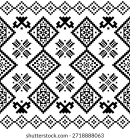 Southwest native seamless pattern ethnic tribal Aztec geometric Navajo Native American fabric black and white design vector for textile printing