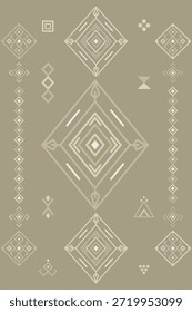 Vector nativo del diseño del tono de tierra de la tela nativa americana de Navajo geométrica azteca tribal étnica del patrón inconsútil del suroeste para la impresión textil