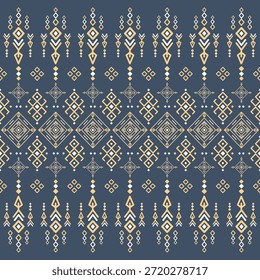 Vector nativo del diseño del tono de tierra de la tela nativa americana de Navajo geométrica azteca tribal étnica del patrón inconsútil del suroeste para la impresión textil