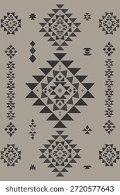 Vector nativo del diseño del tono de tierra de la tela nativa americana de Navajo geométrica azteca tribal étnica del patrón inconsútil del suroeste para la impresión textil