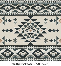 Vector nativo del diseño del tono de tierra de la tela nativa americana de Navajo geométrica azteca tribal étnica del patrón inconsútil del suroeste para la impresión textil