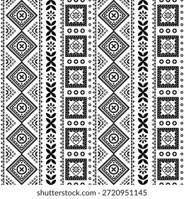 Patrón nativo del suroeste sin fisuras étnico tribal azteca geométrica Navajo Tela nativa americana Vector de diseño en blanco y negro para la impresión textil