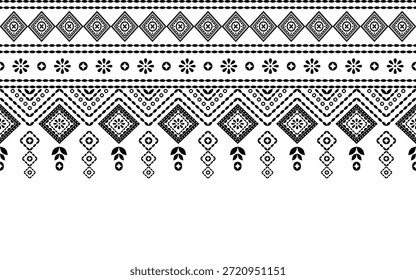 Patrón nativo del suroeste sin fisuras étnico tribal azteca geométrica Navajo Tela nativa americana Vector de diseño en blanco y negro para la impresión textil